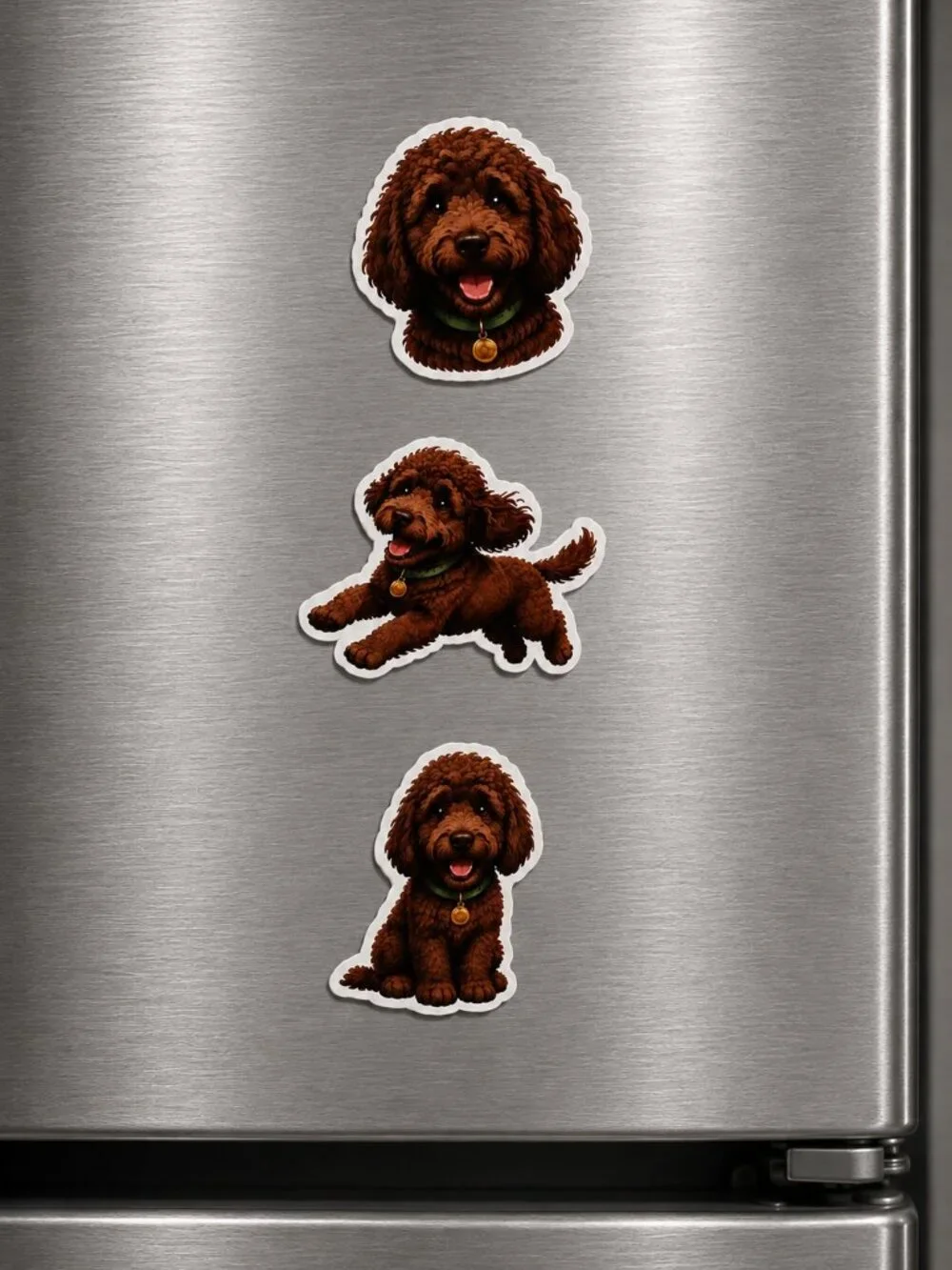 3 Flexible Dog Magnets Mini Goldendoodle Doodle Puppy Refrigerator Fridge Decor